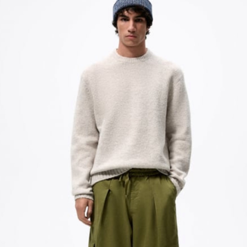 zara textured cream sweater